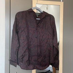 ralph lauren 100% silk paisley button down